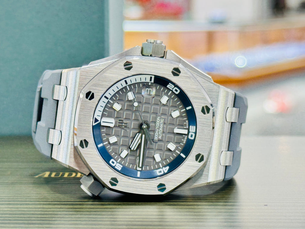 Audemars Piguet Royal Oak Offshore Diver 15720ST with Grey Dial Box and Papers Unworn - Diamonds East Intl.