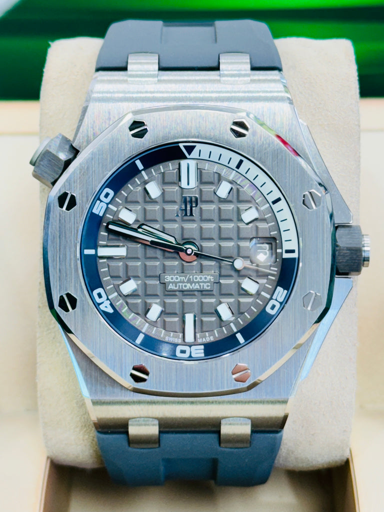 Audemars Piguet Royal Oak Offshore Diver 15720ST with Grey Dial Box and Papers Unworn - Diamonds East Intl.