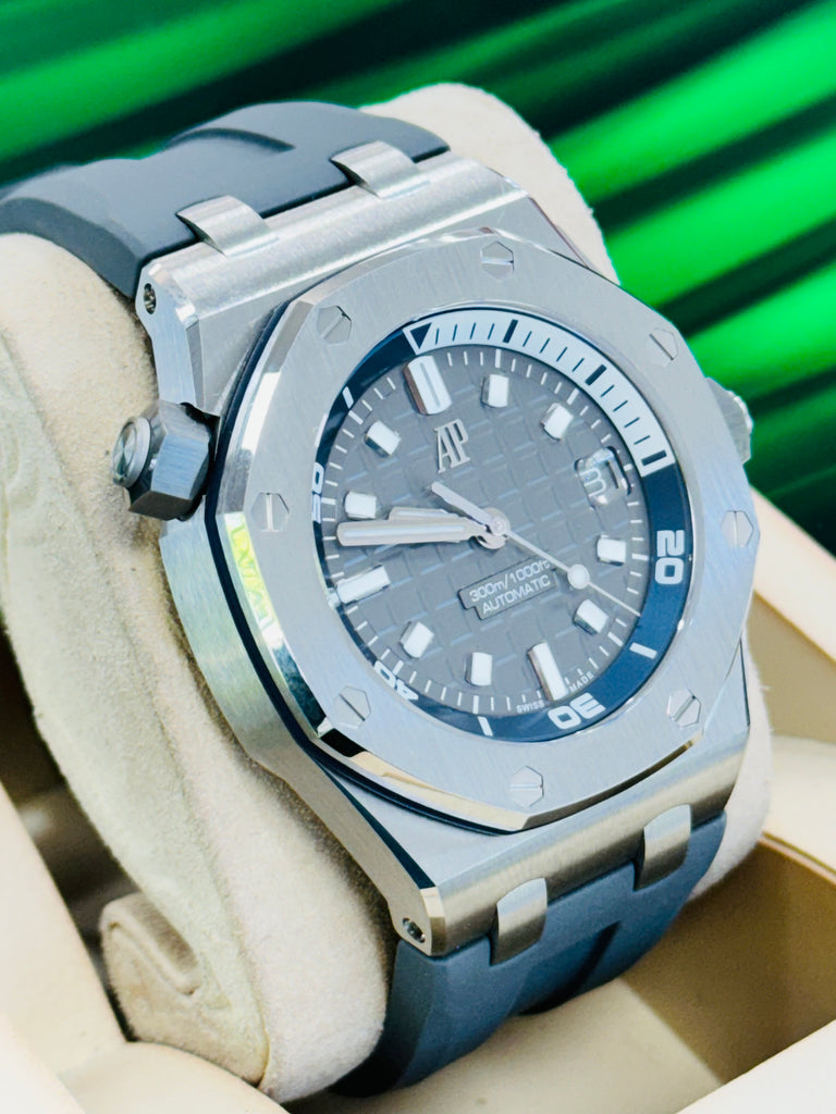 Audemars Piguet Royal Oak Offshore Diver 15720ST with Grey Dial Box and Papers Unworn - Diamonds East Intl.