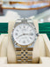 Rolex Land-Dweller 127334 40mm Stainless Steel White Gold Bezel White Honeycomb Dial Box and Papers Unworn
