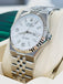 Rolex Land-Dweller 127334 40mm Stainless Steel White Gold Bezel White Honeycomb Dial Box and Papers Unworn