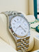 Rolex Land-Dweller 127334 40mm Stainless Steel White Gold Bezel White Honeycomb Dial Box and Papers Unworn