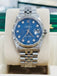 Rolex Datejust 16234 Factory LAPIS Jubilee Bracelet with Silver Bezel - Diamonds East Intl.