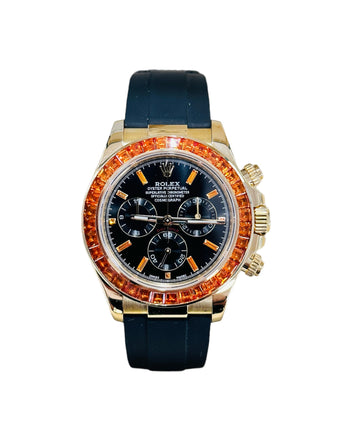 Rolex Daytona 116518LN Custom Sapphire Bezel and Custom Black and Sapphire Dial Box and Papers - Diamonds East Intl.