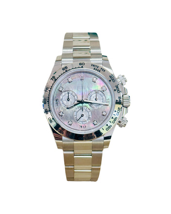 Rolex Daytona 116509 Factory Diamond Mother Of Pearl Dial Box and Papers Unworn - Diamonds East Intl.