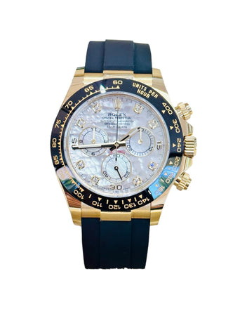 Rolex Daytona 116518LN 18K Yellow Gold Factory Diamond MOP Unworn Box and Papers - Diamonds East Intl.