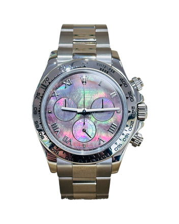 Rolex Daytona 116509 Factory Roman Mother Of Pearl Dial Box and Papers PreOwned - Diamonds East Intl.
