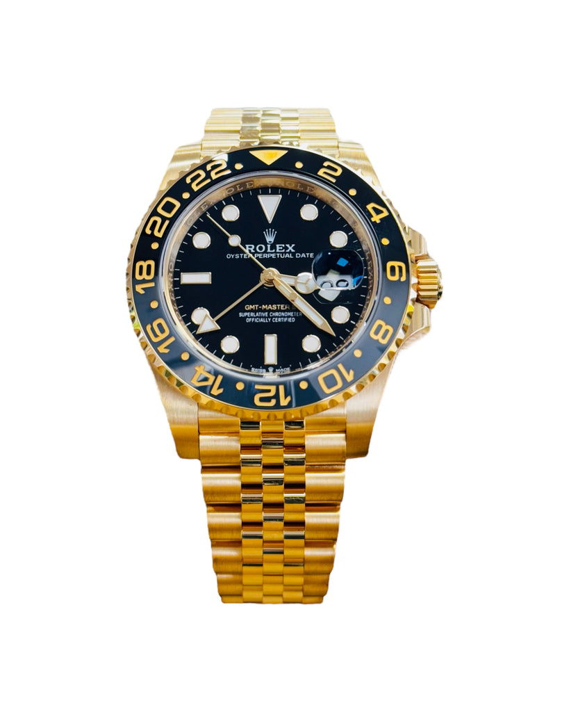 Rolex GMT-Master II 126718GRNR Yellow Gold Jubilee Bracelet Unworn Box and Papers - Diamonds East Intl.