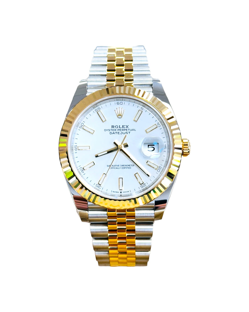 Rolex Datejust 41mm Two Tone White Index Dial Jubilee 126333 Unworn Box and Papers - Diamonds East Intl.