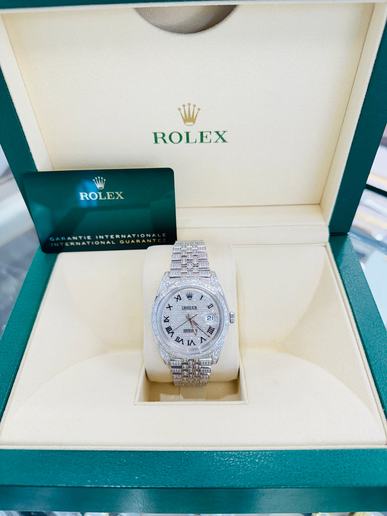 Rolex Datejust 41 126300 Full Custom Diamond Pave Set Box and Papers UNWORN - Diamonds East Intl.