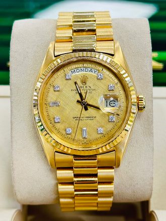 Rolex Day-Date 36 1803 Diamond Linen Pam Dial PreOwned Service Card - Diamonds East Intl.