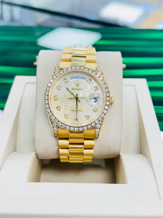 Rolex President Day-Date 36mm 18388 Crown Collection Factory Diamonds Watch MINT - Diamonds East Intl.