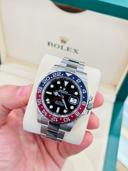 Rolex GMT Master II 126710BLRO Pepsi 40mm Oyster Box Papers MINT Diamonds East Intl