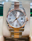 Rolex Datejust 36mm 116201 18K Rose Gold/ SS Oyster Silver Dial Watch MINT