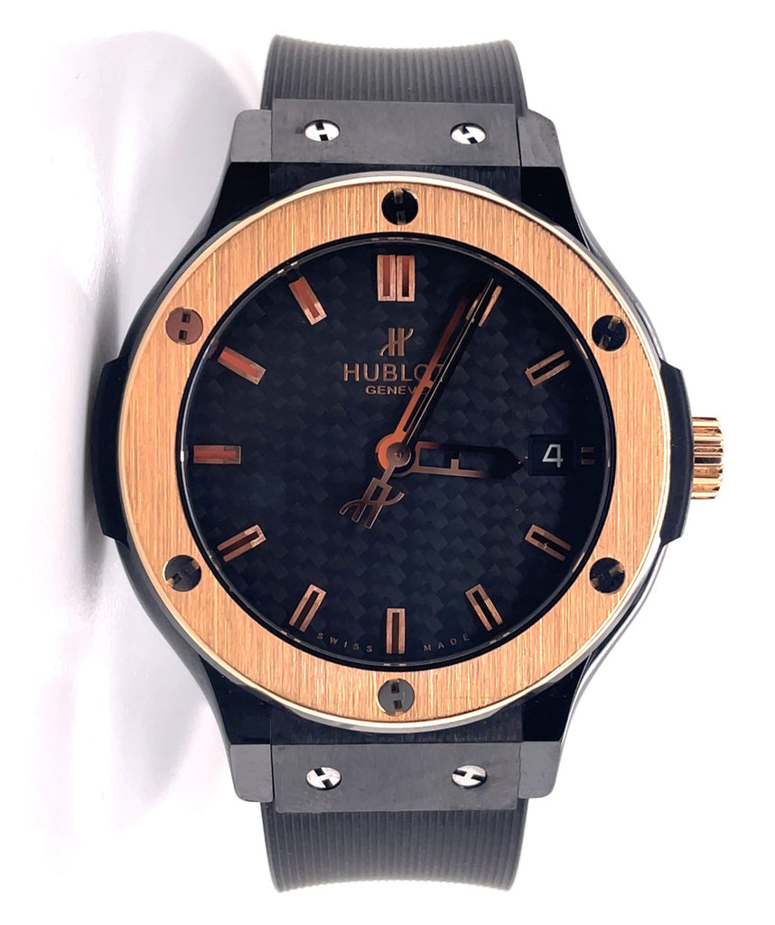 Hublot Classic Fusion 18K Rose Gold Automatic Black Dial Watch