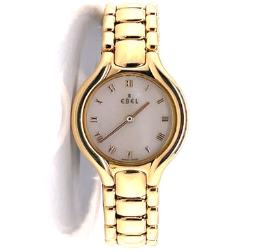 EBEL Beluga 18kt Yellow Solid Gold MOP Dial 24mm Ladies Watch 866960 MINT