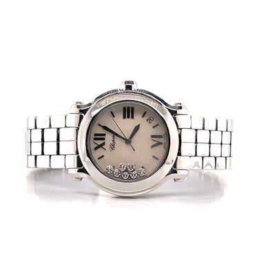 Chopard Happy Sport Quartz Mother of pearl Dial Diamonds Ladies Watch 278509  PreOwned - Diamonds East Intl.