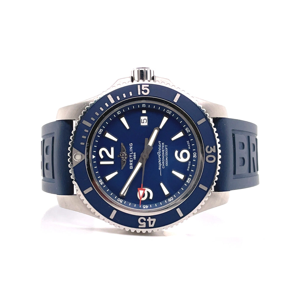 Breitling Superocean II Blue Dial A17367 Box and Papers PreOwned - Diamonds East Intl.