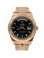 Rolex Day-Date II Rose Gold Black Stick Dial 41MM 218235