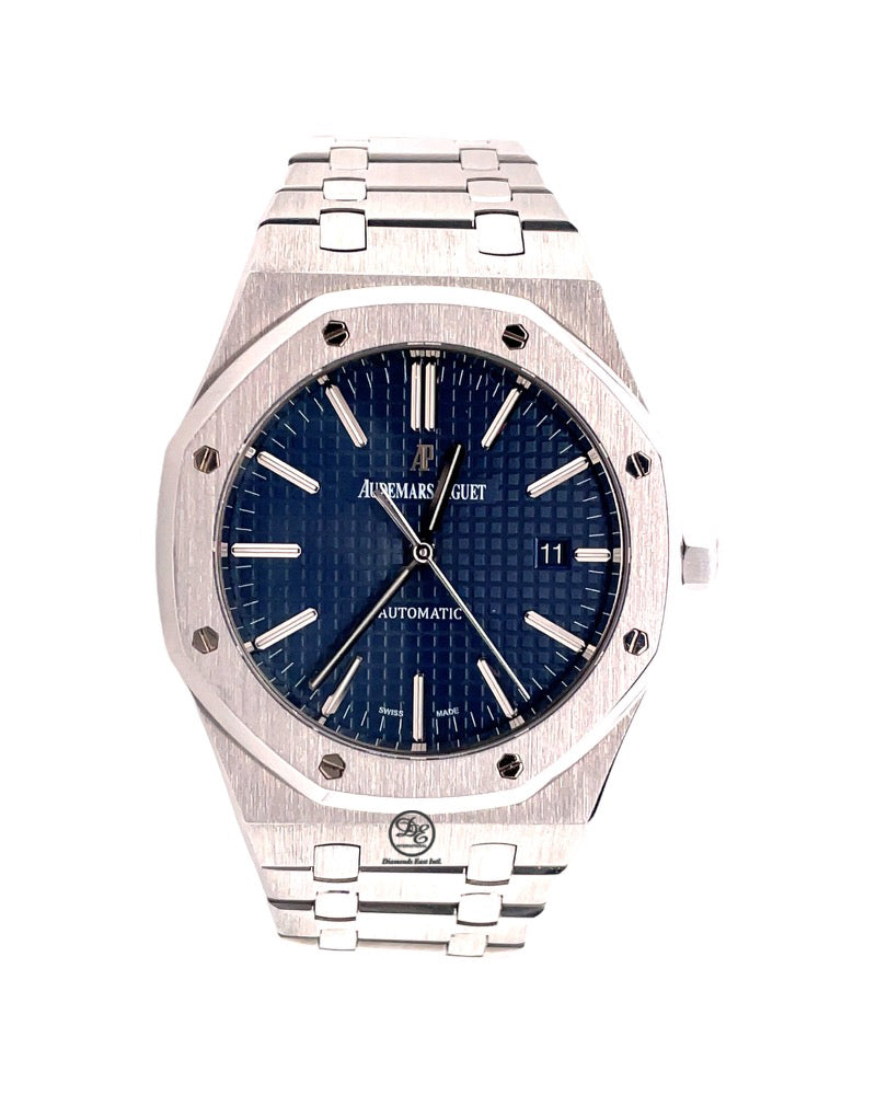 Audemars Piguet Royal Oak Blue Dial 15400ST.OO.1220ST.03 Box and Papers PreOwned - Diamonds East Intl.