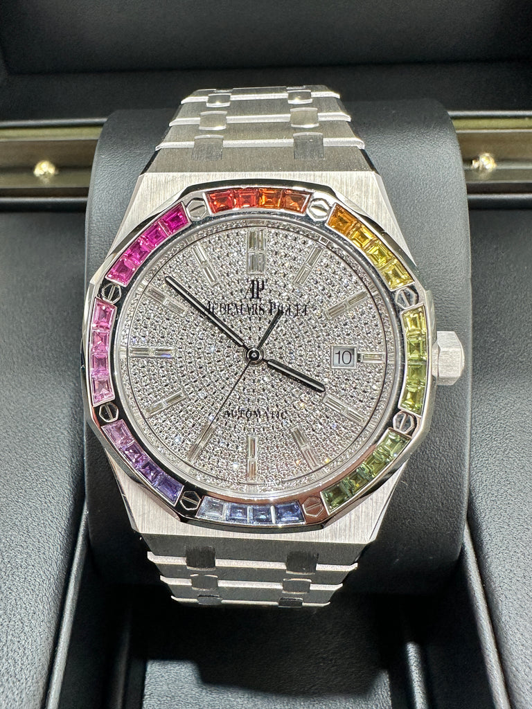 Audemars Piguet Royal Oak Rainbow Automatic Diamond White Gold Unisex Watch  15413BC.YY.1220BC.01 - Watches, Royal Oak - Jomashop