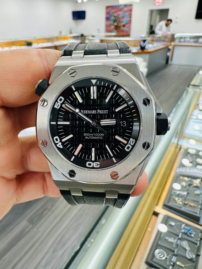 Audemars Piguet Royal Oak Offshore Diver Stainless Steel Black Dial  15710ST.OO.A002CA.01, Luxury Watches