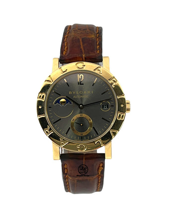 Bulgari Bvlgari 18Kt Yellow Gold Moonphase Grey Dial - Diamonds East Intl.