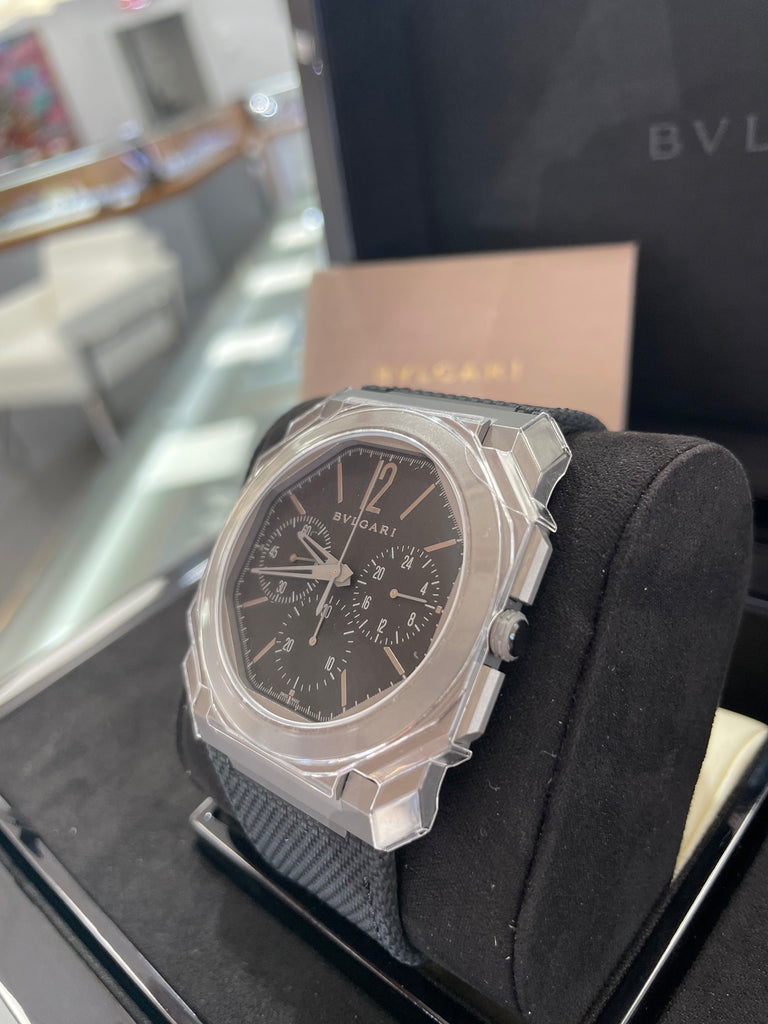 Bvlgari Octo Finissimo Chrono GMT Extra-thin 42mm Unworn Box and Papers - Diamonds East Intl.