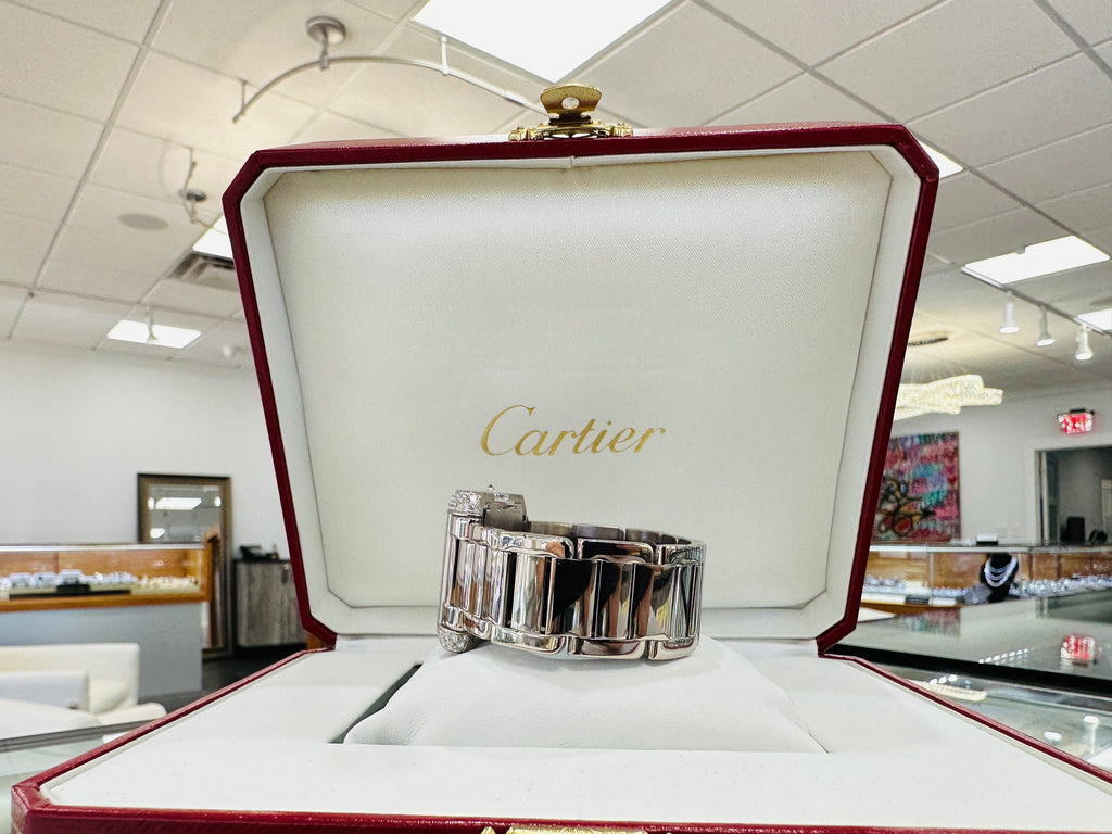Cartier Tank Anglaise WT100009 White Gold Factory Diamond Box & Papers PreOwned - Diamonds East Intl.