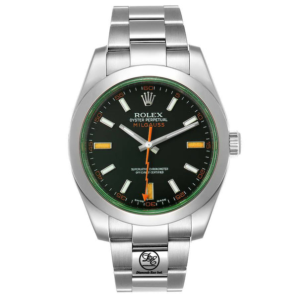 Rolex Oyster Milgauss Green Crystal 116400GV GRNSDO Diamonds