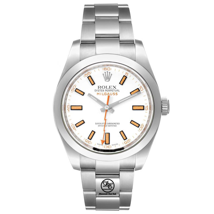 Rolex Milgauss Oyster Perpetual 116400 White Dial Diamonds East