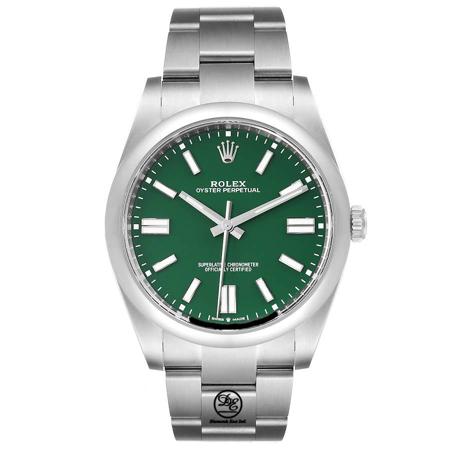 Rolex Perpetual 124300 41mm GREEN Dial Stainless Steel Watch UNWORN | Diamonds East Intl.