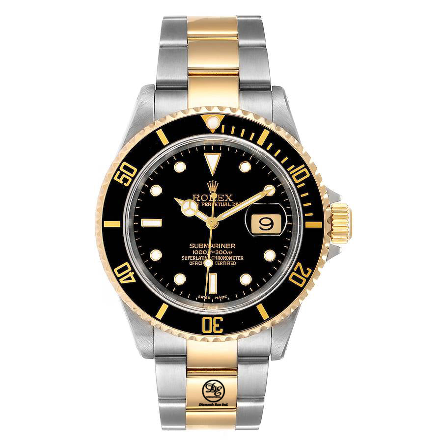 Rolex Submariner 16613 18K Yellow /Steel Oyster Black Bezel Watch | Diamonds East Intl.