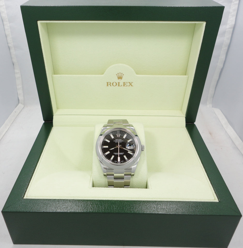 Rolex Datejust II 116300 Black Dial Oyster Steel Box/Papers Mint