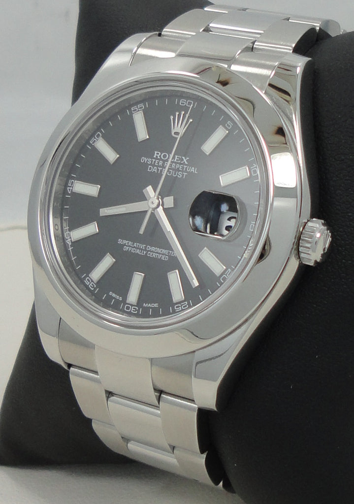 Rolex Datejust II 116300 Black Dial Oyster Steel Box/Papers Mint