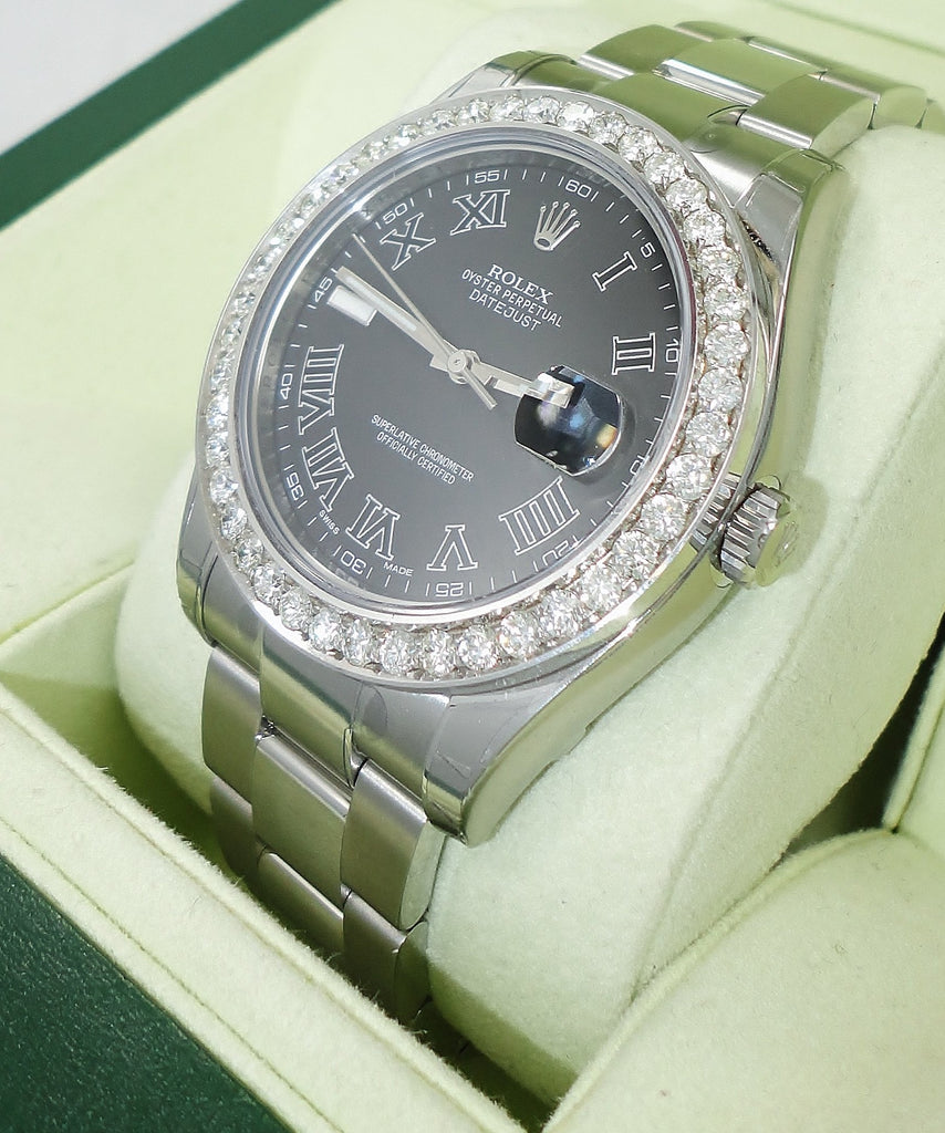 Rolex Datejust II 116300 Black Roman Dial Watch UNWORN FULLY STICKERED