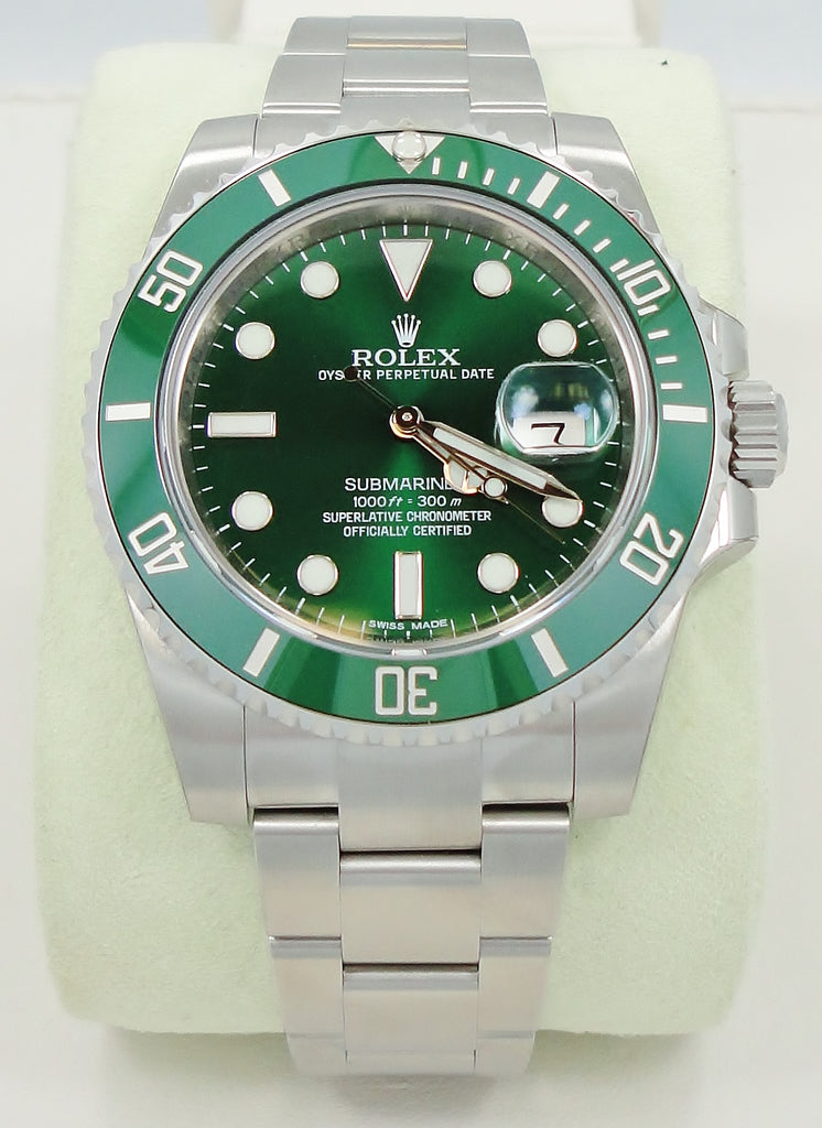 Rolex Submariner Hulk Green Ceramic Bezel Watch 116610LV Unworn