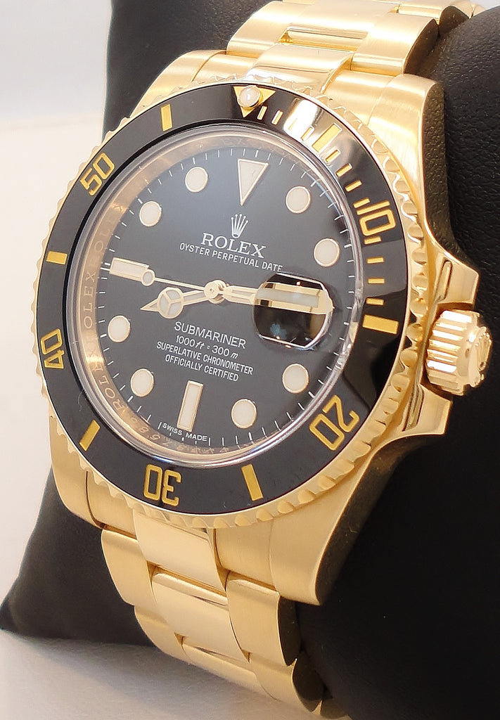 Rolex Submariner Date 40 Black Dial Yellow Gold 116618Ln 116618 | WatchGuyNYC