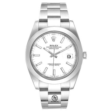 Rolex Datejust 41mm 126300 White Stick Dial Smooth Bezel PAPERS - Diamonds East Intl.