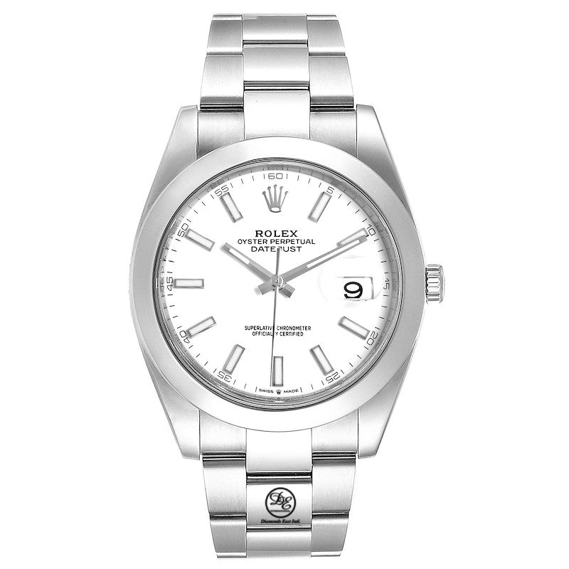 platform malm Cosmic Rolex Datejust 41mm 126300 White Stick Dial Smooth Bezel PAPERS | Diamonds  East Intl.