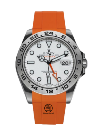 Rolex Oyster Perpetual Explorer II 216570 White Dial Orange Rubber B - Diamonds East Intl.