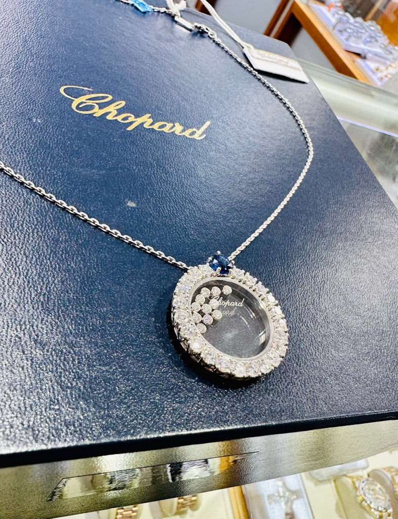 CHOPARD Happy Diamonds 18-karat white gold diamond necklace | NET-A-PORTER