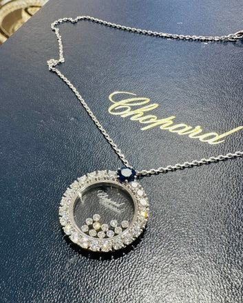 Chopard Happy Diamonds Necklace 18K white gold 3.37CT Diamonds 1.46CT Sapphires 799466-1903