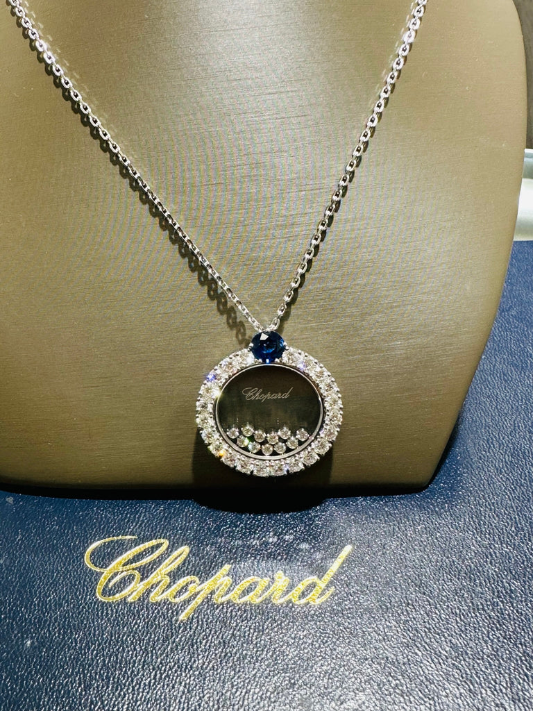 Chopard Happy Diamonds Necklace 18K white gold 3.37CT Diamonds 1.46CT Sapphires 799466-1903