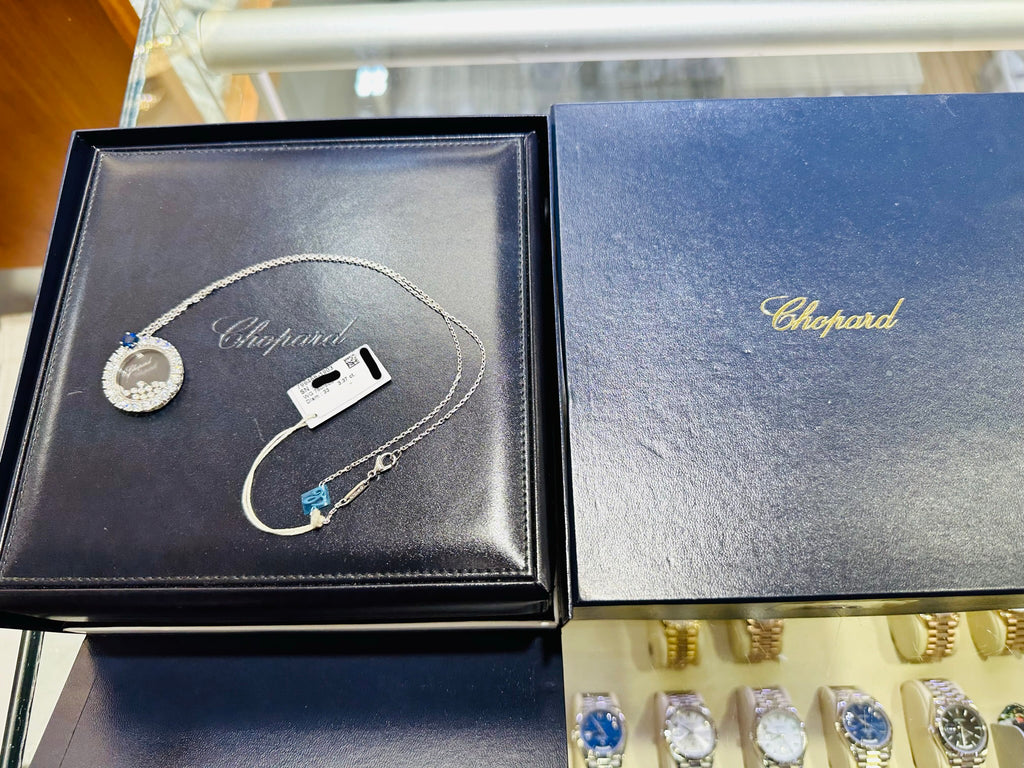 Chopard Happy Diamonds Necklace 18K white gold 3.37CT Diamonds 1.46CT Sapphires 799466-1903