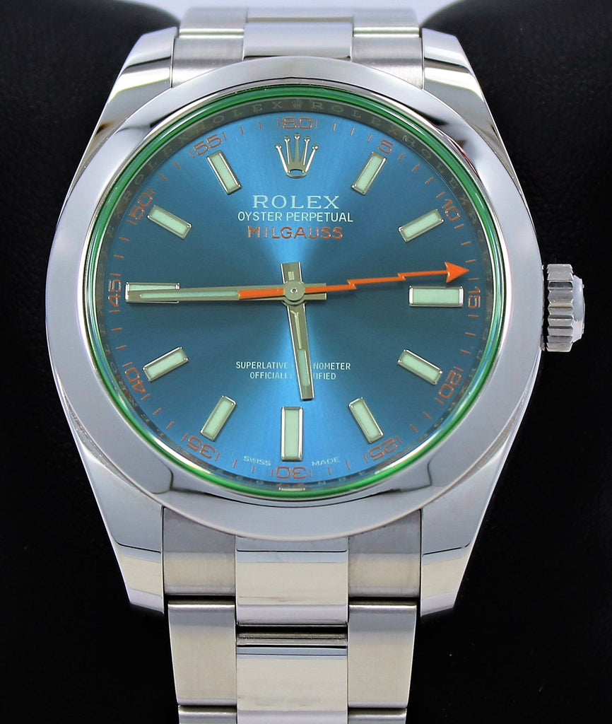 Rolex Oyster Milgauss 116400GV Blue Dial BLUSO PAPERS - Diamonds East Intl.