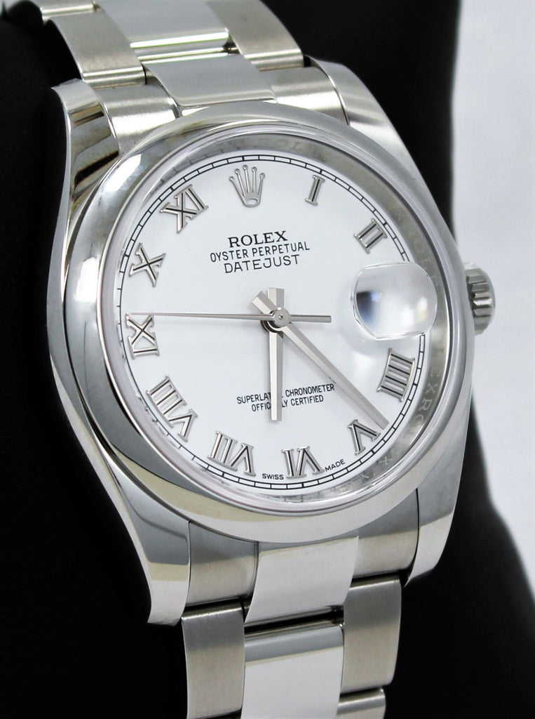 Rolex Datejust 36mm 116200  Oyster Perpetual White Roman Dial - Diamonds East Intl.
