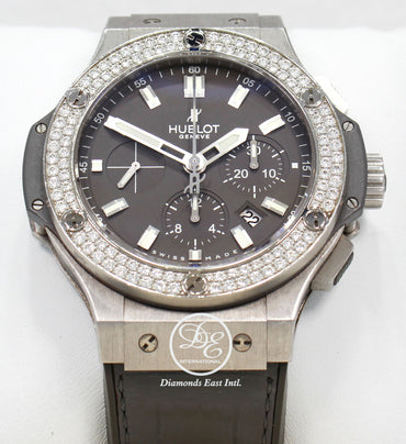Hublot Big Bang Evolution 44mm Factory Diamonds Chrono 301.ST.5020.GR.1104 - Diamonds East Intl.