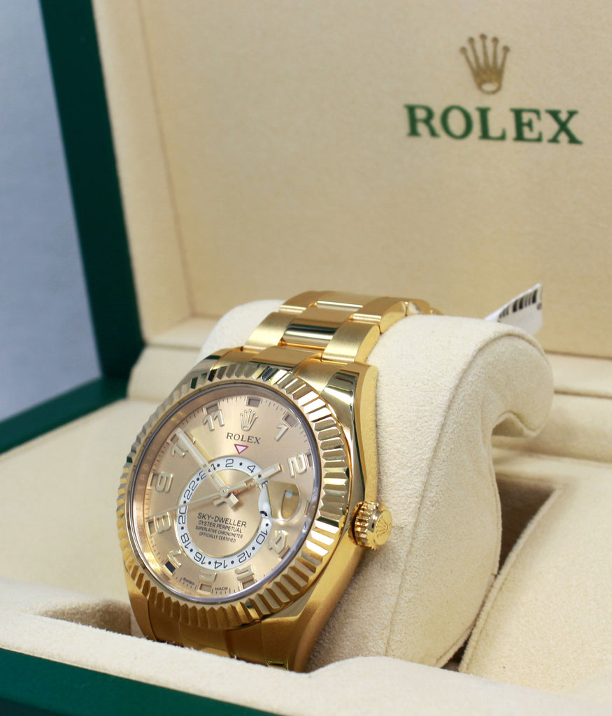 Rolex Sky-Dweller 18K Yellow Gold 326938 GLDARO BOX/PAPERS