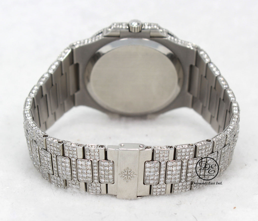 Patek Philippe Nautilus 3710/1A Power Reserve All Iced Out Diamond Pave Dial - Diamonds East Intl.
